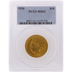 1910 $10 Indian Head Eagle Gold Coin PCGS Graded MS63