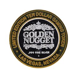 .999 Silver Golden Nugget Las Vegas $10 Casino Gaming Token Limited Edition