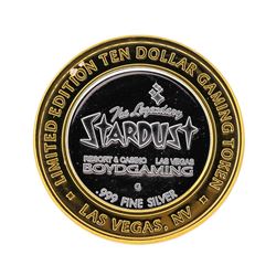.999 Silver Stardust Resort Las Vegas $10 Casino Gaming Token Limited Edition