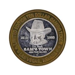 .999 Silver Sam's Town Las Vegas $10 Casino Gaming Token Limited Edition