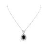 Image 1 : 14KT White Gold 7.20ct. Blue Sapphire and Diamond Pendant with Chain
