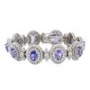 Image 1 : 14KT White Gold 11.11ctw Tanzanite and Diamond Bracelet