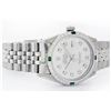 Image 2 : Mens Rolex Stainless Steel Diamond and Emerald Datejust Wristwatch