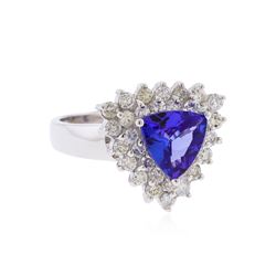 14KT White Gold 1.64ct. Tanzanite and Diamond Ring