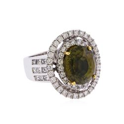 18KT White Gold GIA 8.86ct. Alexandrite and Diamond Ring