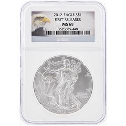 2012 $1 American Silver Eagle Coin NGC Graded MS69
