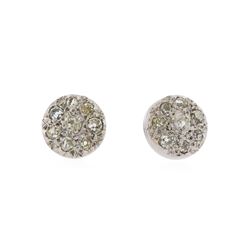 18KT White Gold 1.04ctw Diamond Stud Earrings