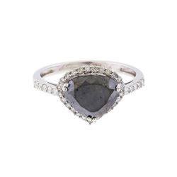 14KT White Gold 3.07ctw Fancy Black and White Diamond Ring