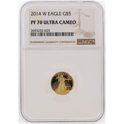 2014-W $5 American Gold Eagle Coin NGC Graded PF70 Ultra Cameo
