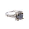 Image 2 : 14KT White Gold 4.27ctw Fancy Black and White Diamond Ring