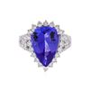 Image 2 : Platinum 6.30ct. Tanzanite and Diamond Ring