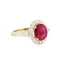 14KT Yellow Gold 2.02ct Ruby and Diamond Ring