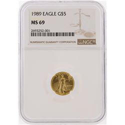 1989 $5 American Gold Eagle Coin NGC Graded MS69