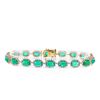 Image 1 : 14KT Yellow Gold 14.62ctw Emerald and Diamond Bracelet