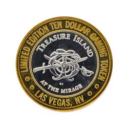 .999 Silver Treasure Island Las Vegas $10 Casino Gaming Token Limited Edition