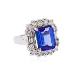 14KT White Gold 5.58ct. Tanzanite and Diamond Ring