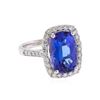 Image 1 : Platinum 5.80ct. Tanzanite and Diamond Ring