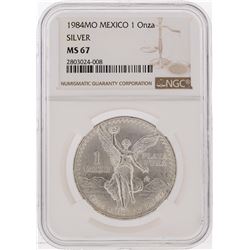 1984MO Mexico 1 Onza Libertad Silver Coin NGC Graded MS67