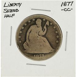 1877-CC Silver Liberty Seated Half Dollar Coin