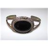 Image 1 : Old Pawn Navajo Sterling Jet Cuff Bracelet
