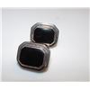 Image 1 : Art Deco Sterling Onyx Clip On Earrings