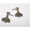 Image 2 : Native American Zuni Sterling Silver Sleeping Beauty Mine Turquoise Small Pierced Dangle Earrings