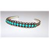 Image 1 : Old Pawn Native American Zuni Sterling Silver Cerillos Mine Turquoise Cuff Bracelet "Snake Eyes" Des