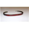 Image 2 : Old Pawn Native American Zuni Sterling Silver Coral Inlay Bracelet Smaller Wrists
