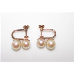 Antique Akoya Pearl 14K Gold Earrings