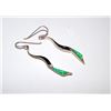 Image 1 : Vintage Southwestern Sterling Silver 925 Fire Opal Onyx Pierced Statement Dangle Earrings