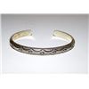 Image 1 : Native American Navajo Old Pawn Sterling Silver Cuff Bracelet with Hand Etched Design 30gr Artist Si