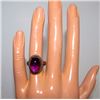 Image 3 : Art Deco Sterling Silver 925 Amethyst Solitaire Statement Cocktail Statement Ring Size 6.5