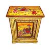 Image 1 : Vintage Indian Hand Painted Solid Wood Cabinet End Table Stand Storage Folk Art Mango Wood