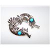 Image 1 : Native American Navajo Kokopelli Sterling Silver Turquoise Pierced Earrings