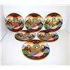 Image 1 : Japanese Satsuma Moriage Dragon Wear Kannon Goddess and Immortals Dessert Plates Set of 6