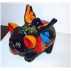 Image 2 : Mexican TALAVERA Flying Pig Piggy Bank Folk Art Lucky Charm Decor