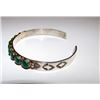Image 2 : Native American Navajo Annabelle Peterson Sterling Silver Malachite Cuff Bracelet