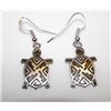 Image 1 : HOPI Native American Turtle Dangle Earrings Tribal Design