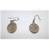Image 2 : Old Pawn Native American Navajo Sterling Silver Kingman Turquoise Pierced Dangle Earrings