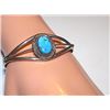 Image 3 : Native American Navajo Sterling Silver Kingman Turquoise Cuff Bracelet Adjustable