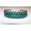 Image 1 : Old Pawn Native American Zuni Sterling Silver Turquoise Cuff Bracelets "Snake Eyes" Design Set of 2