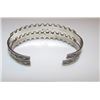 Image 2 : Old Pawn Native American Zuni Sterling Silver Turquoise Cuff Bracelets "Snake Eyes" Design Set of 2
