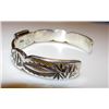 Image 2 : Vintage Native American Navajo Sterling Silver Blue Diamond Mine Turquoise Cuff Bracelet Hand Etched