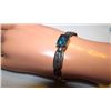 Image 4 : Vintage Native American Navajo Sterling Silver Blue Diamond Mine Turquoise Cuff Bracelet Hand Etched