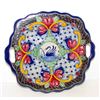 Image 1 : Vintage Mexican Pottery Talavera Decorative Folk Art Bowl with Handles