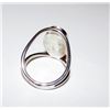 Image 2 : Art Deco Sterling Silver Clear Green Malachite Statement Ring Size 5.5