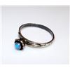 Image 2 : Old Pawn Native American Navajo Sterling Sleeping Beauty Mine Turquoise Solitaire Cocktail Ring Size