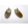 Image 2 : Old Pawn Native American Navajo Sterling Silver Sleeping Beauty Mine Pierced Earrings Shadow Box Des