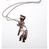 Image 1 : Vintage NAVAJO Native American Sterling Silver 12k Gold Kokopelli Pendant Necklace by the Collectibl