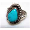 Image 1 : Vintage Old Pawn Native American Navajo Sterling Silver Turquoise Ring Size 4